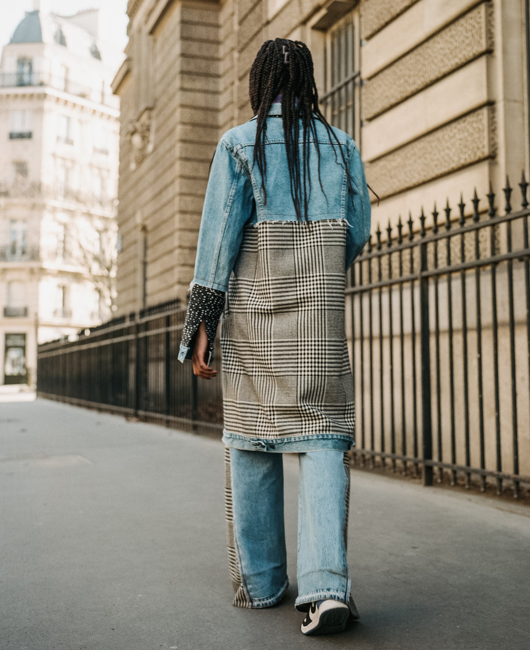 RE/DONE CHECKED DENIM COAT